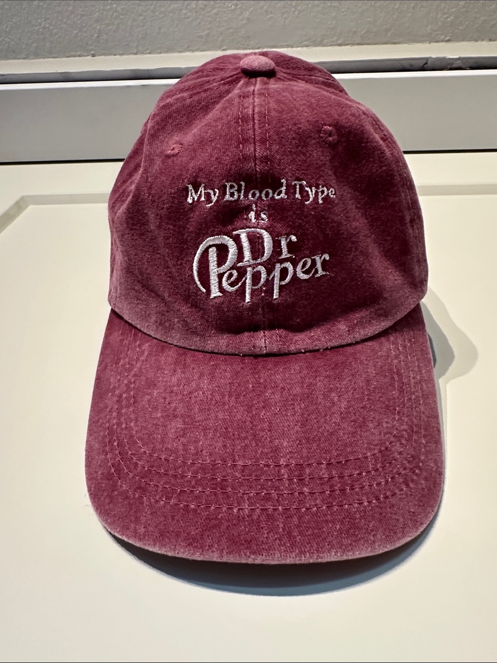 Dr. Pepper Comfy Dad Hat Burgundy Baseball Cap